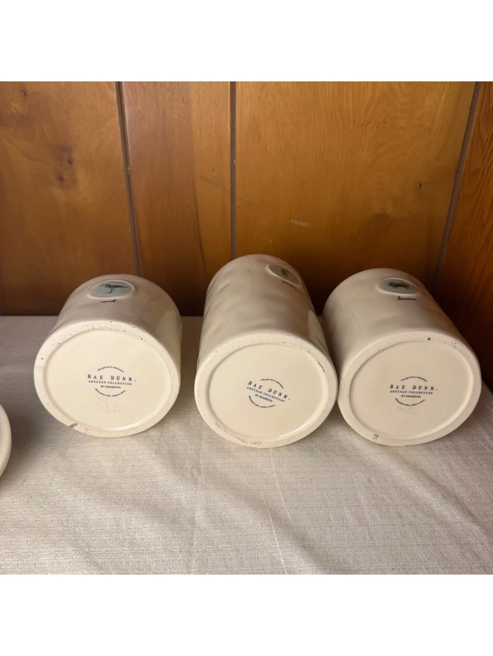 Rae Dunn Coastal Canister Set Seek Wander Discover Sea Life Rare Retired